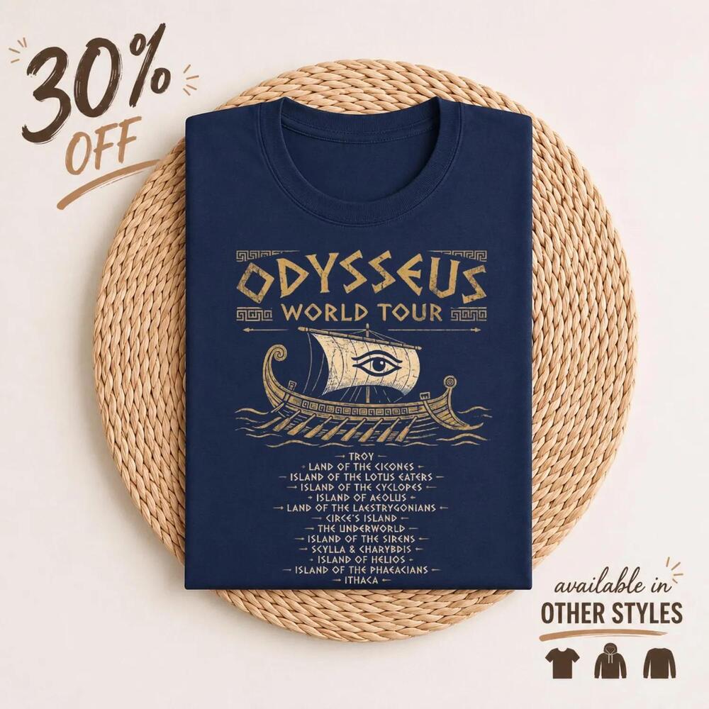 Odysseus World Tour Greek Mythology Homer Odyssey Ancient Greece Book T Shirt